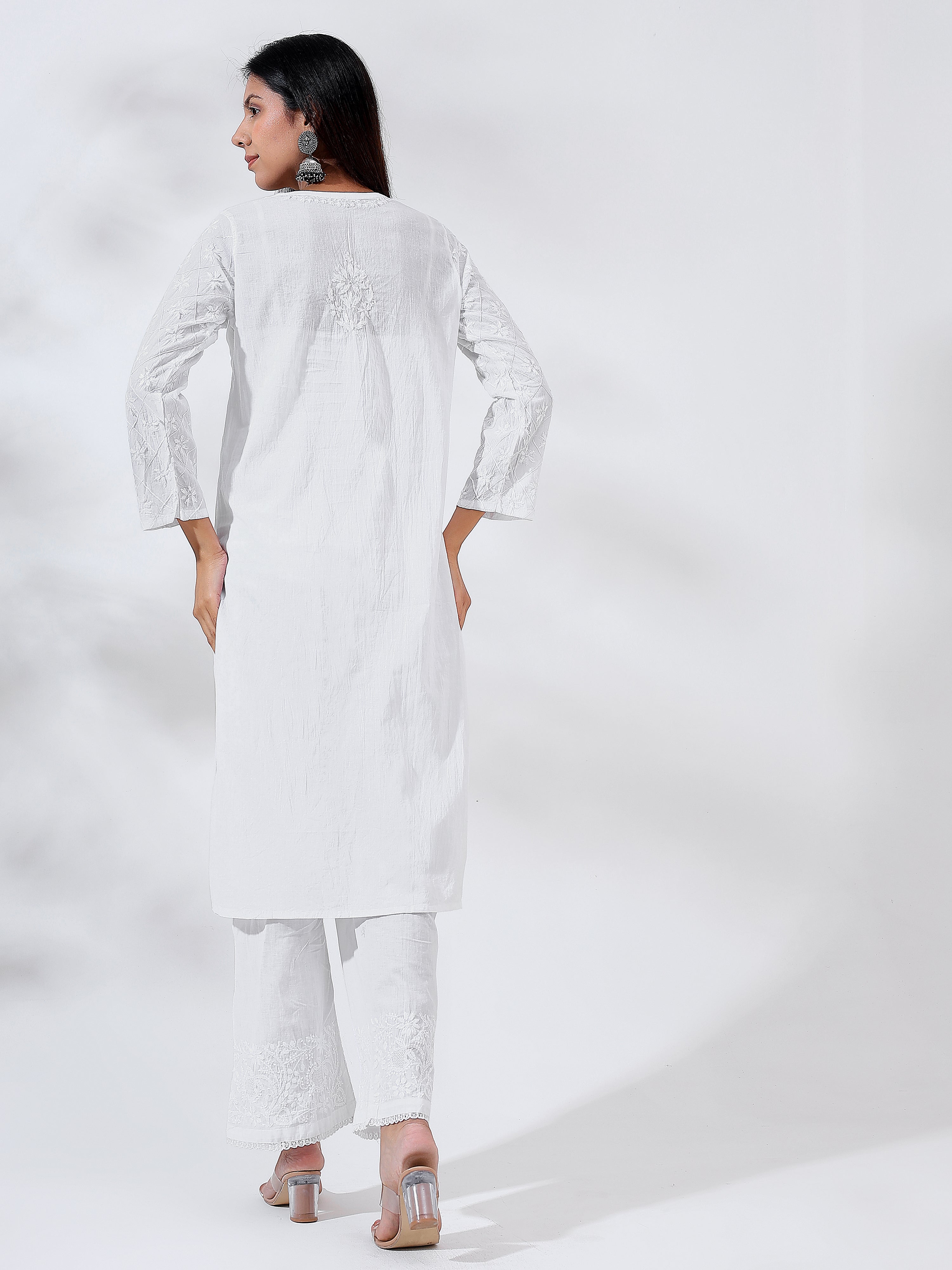 Zeenat: Classic chikankari on pure white cotton