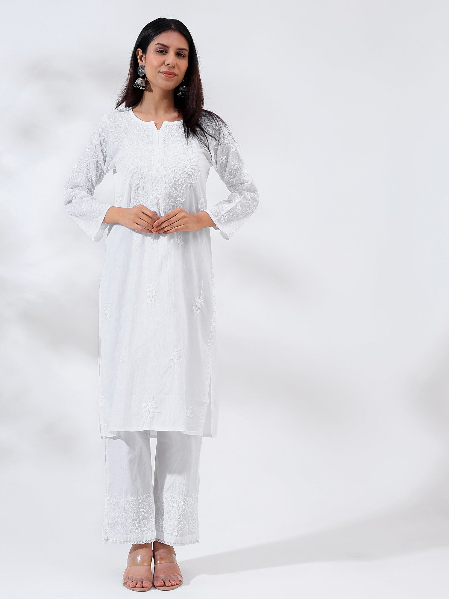 Zeenat: Classic chikankari on pure white cotton