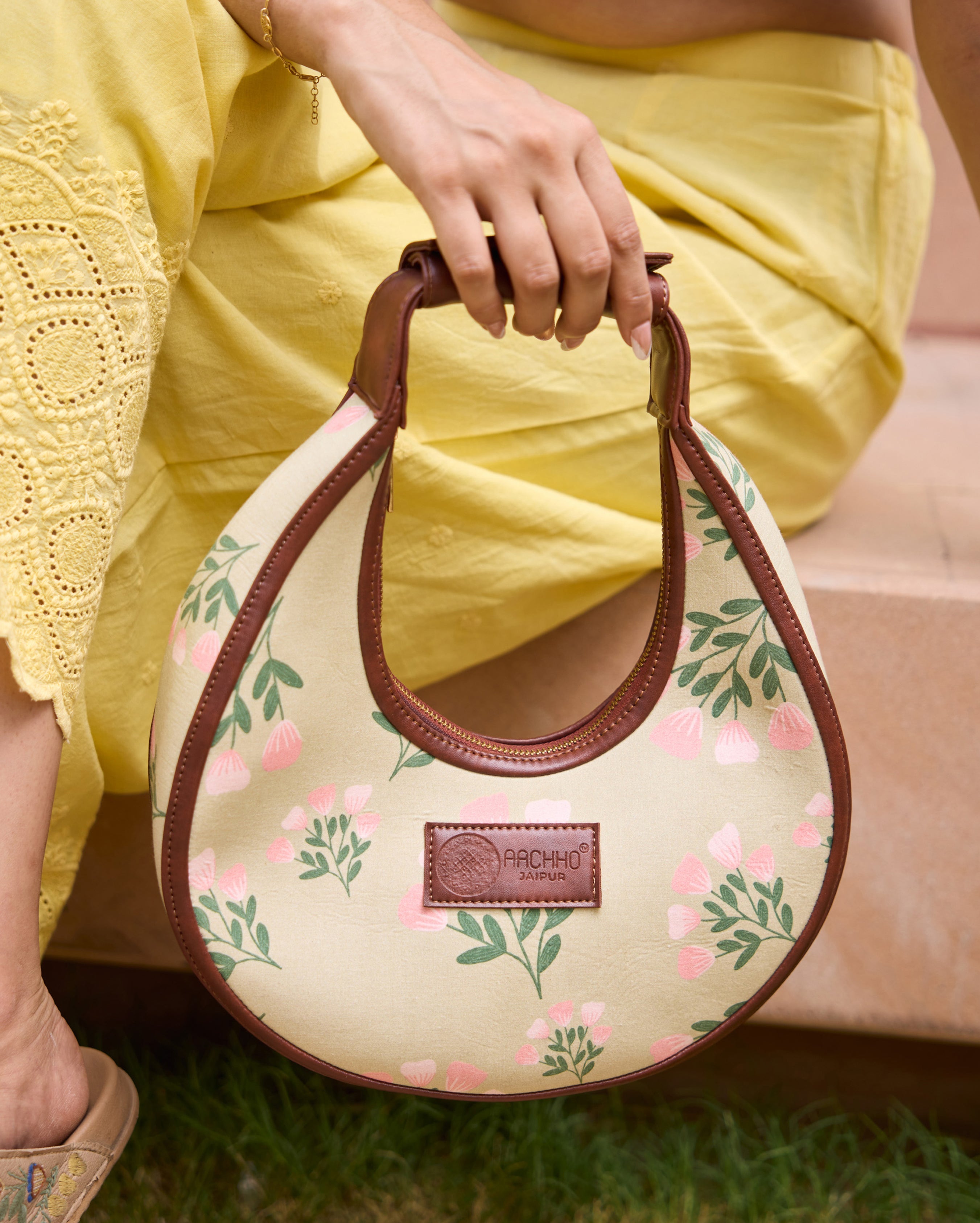 Buttercup Bliss Green Half Moon Bag