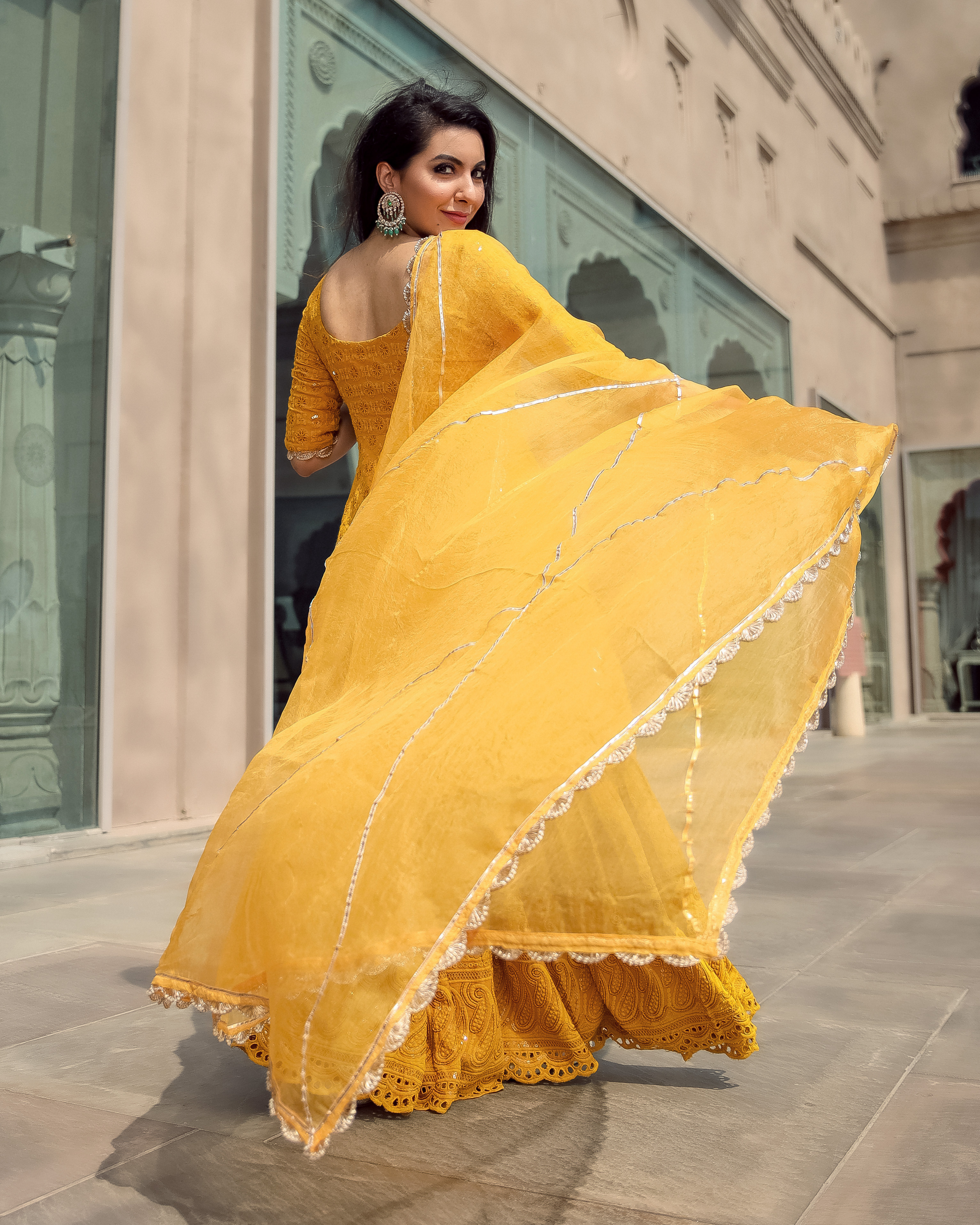 Yellow Jasmine Embroidered Sharara Set