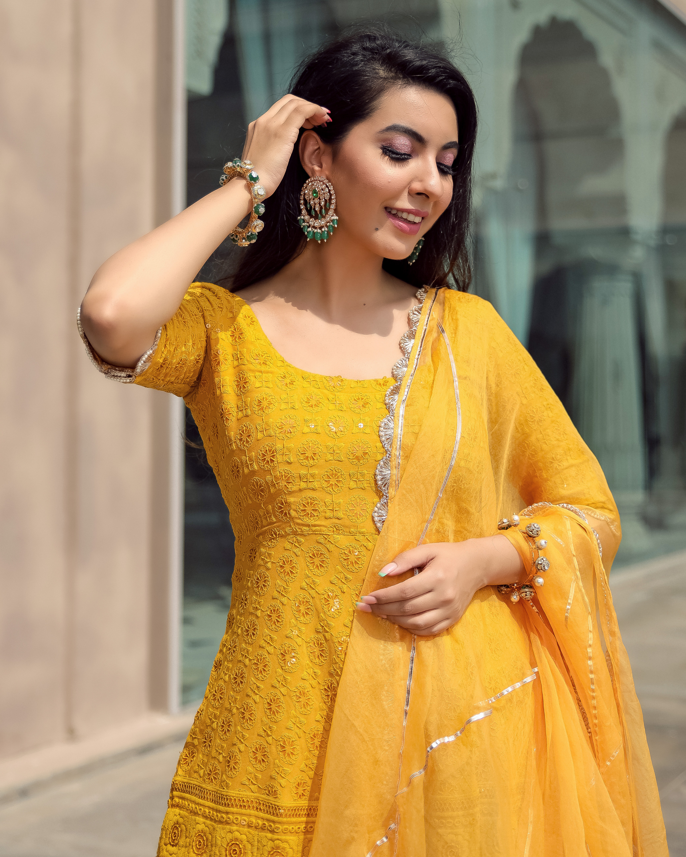 Yellow Jasmine Embroidered Sharara Set