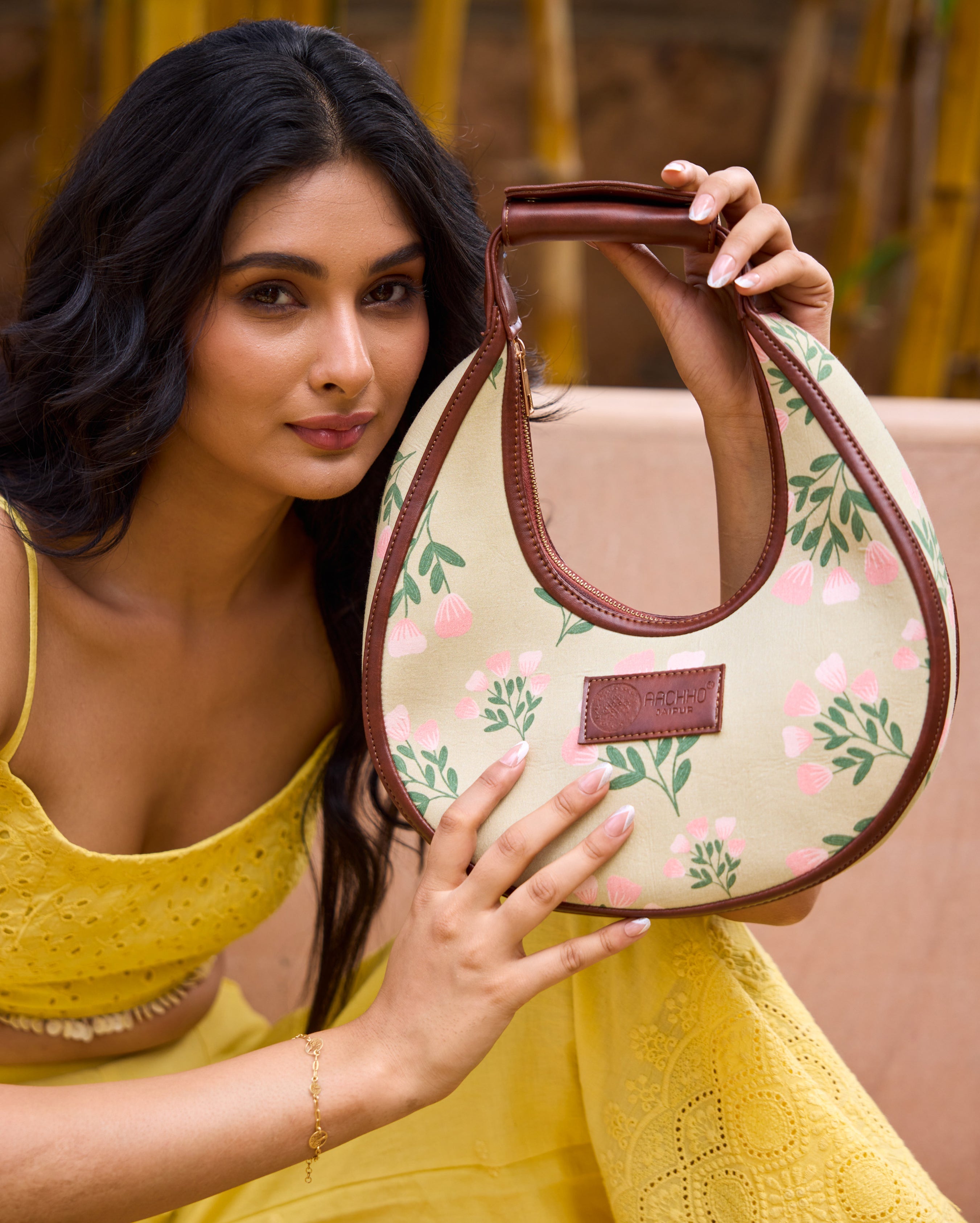 Buttercup Bliss Green Half Moon Bag