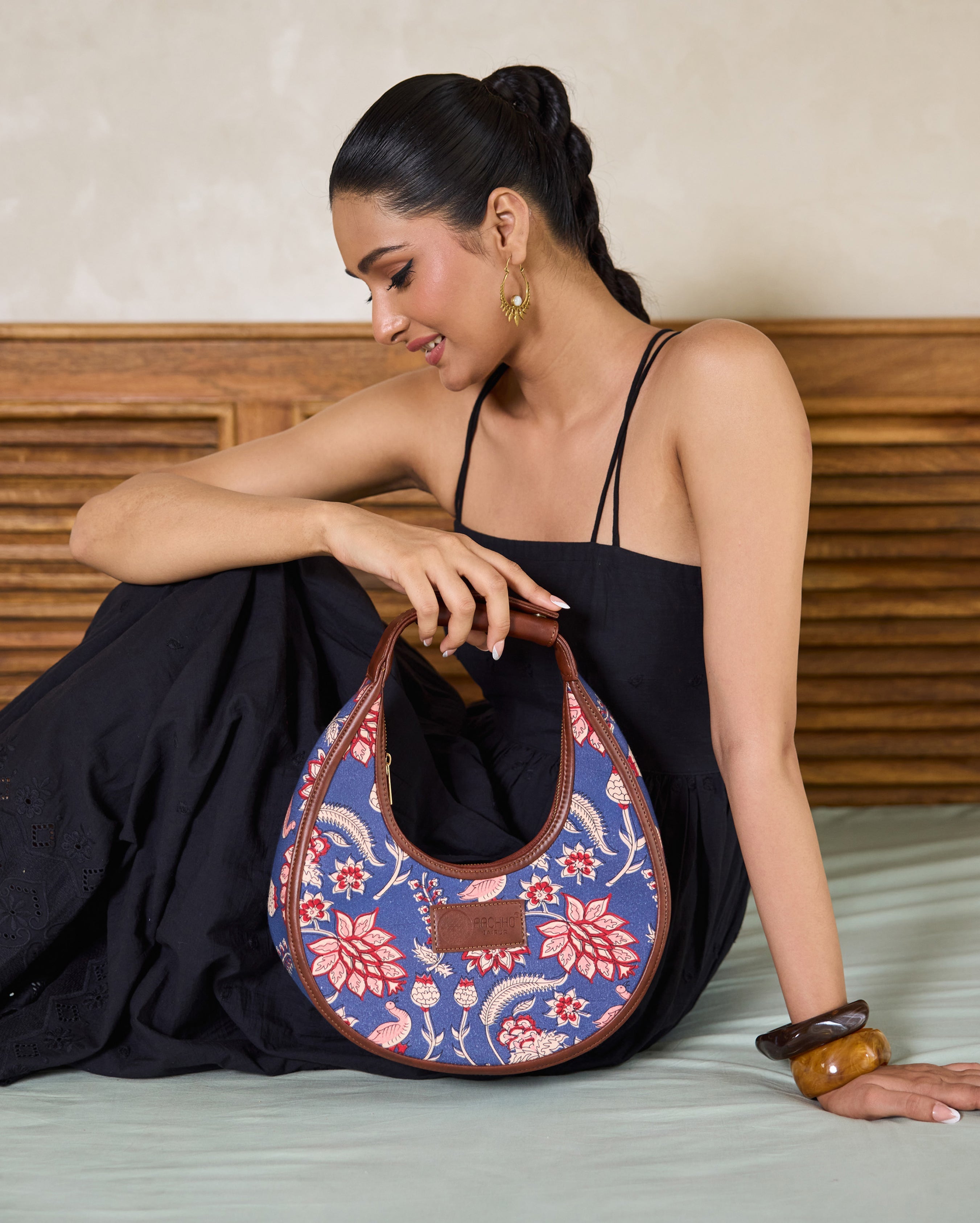 Bluebell Bloom Half Moon Bag