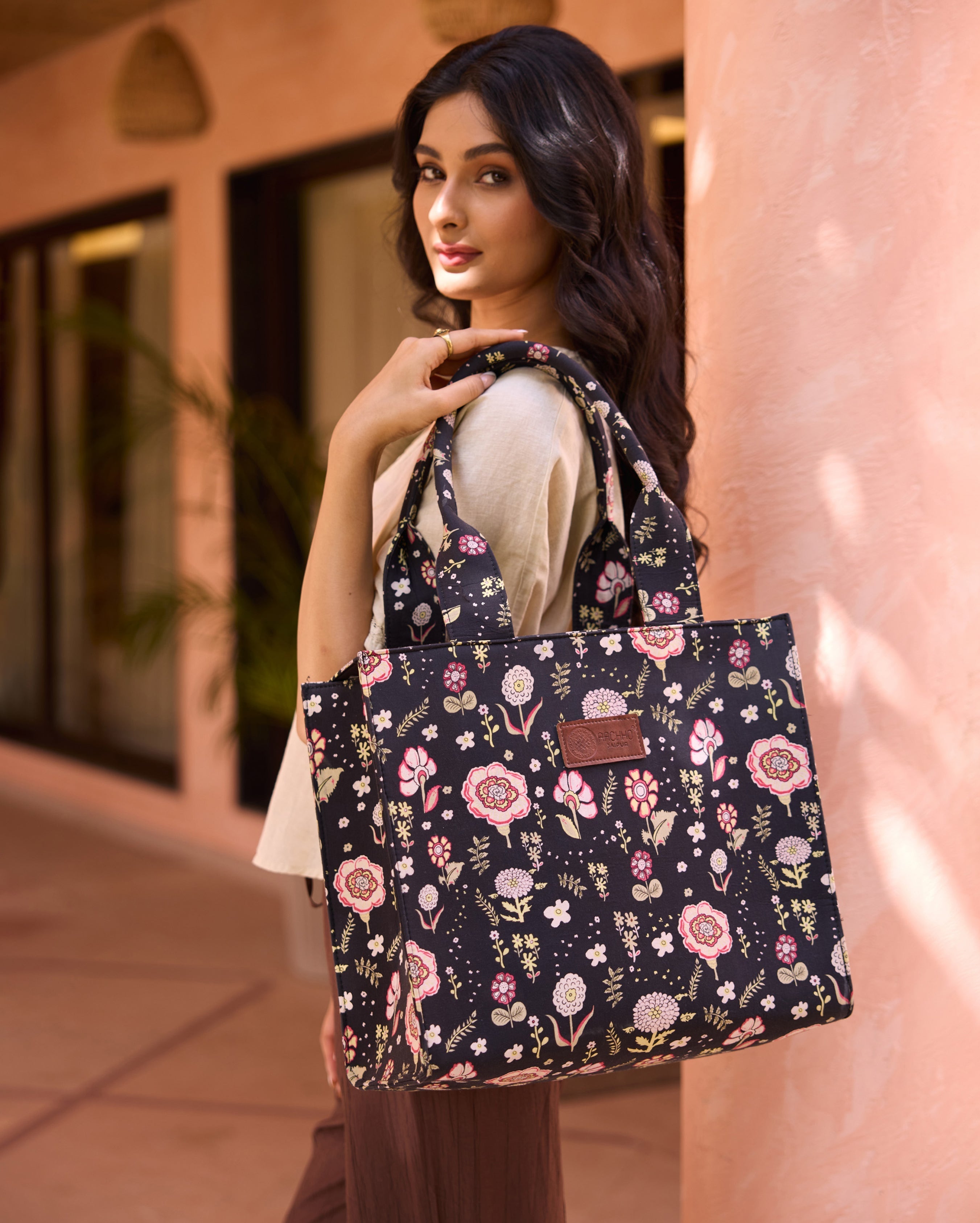Botanical Black Tote Bag