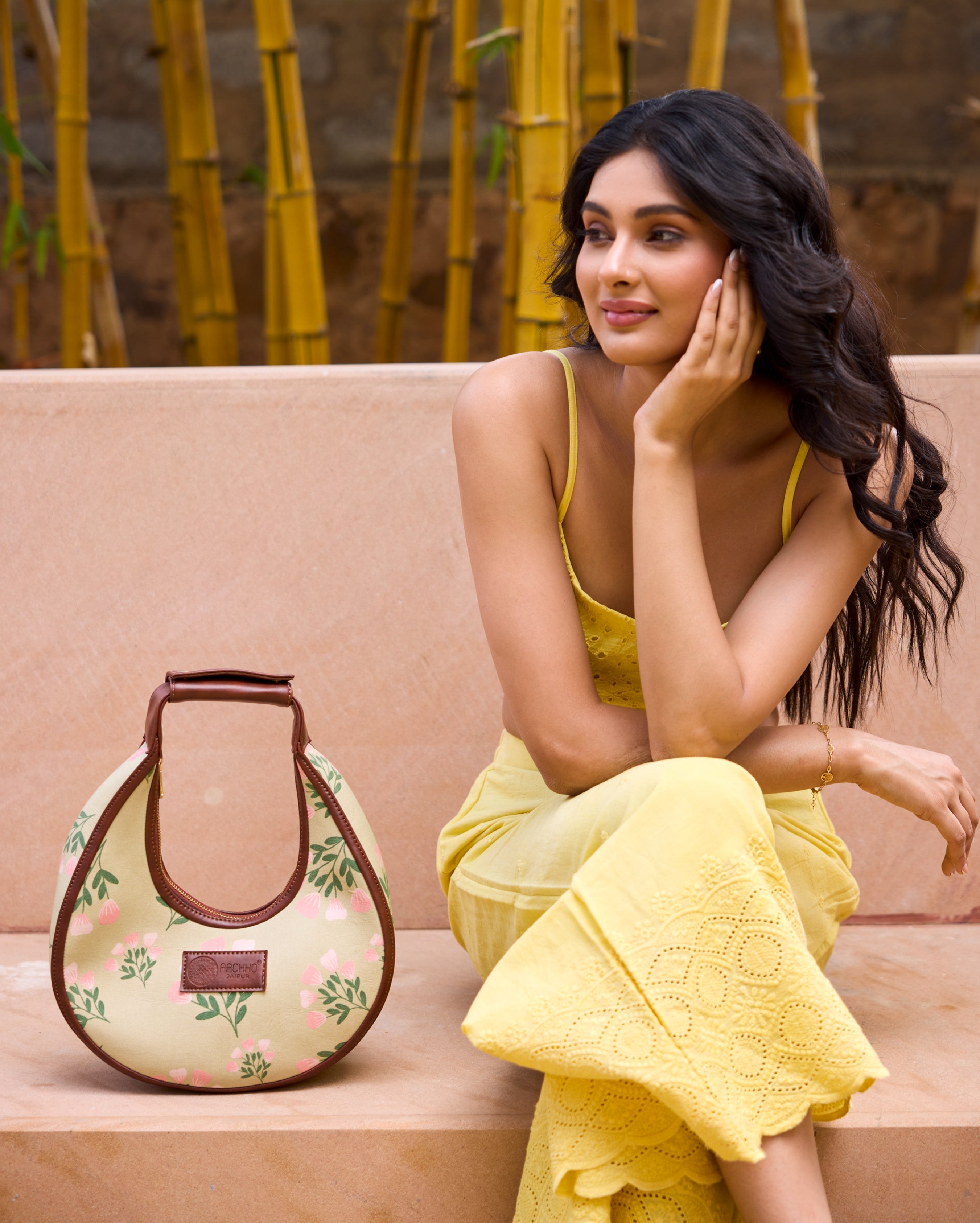 Buttercup Bliss Green Half Moon Bag