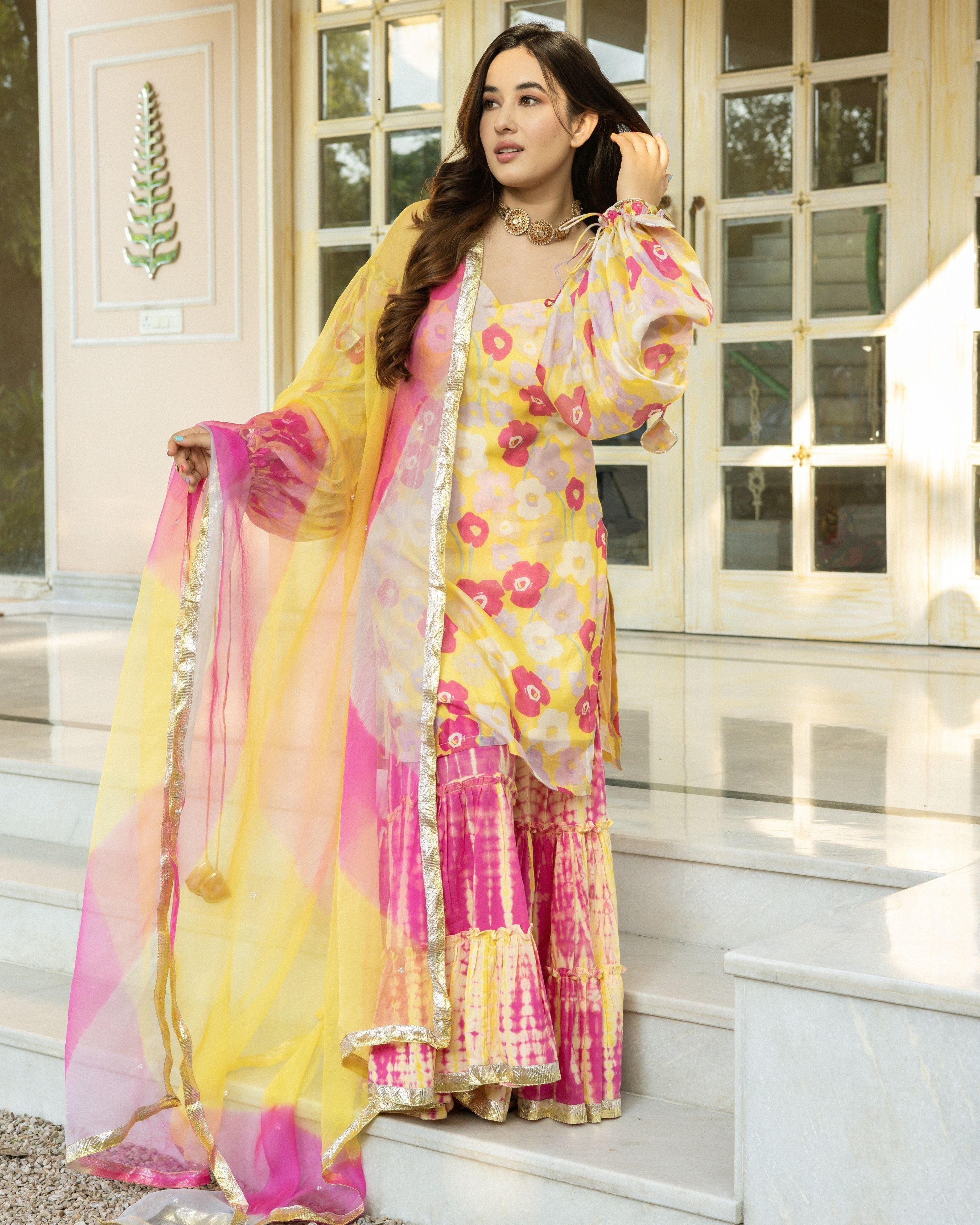 Shabbo Chanderi Sharara Set