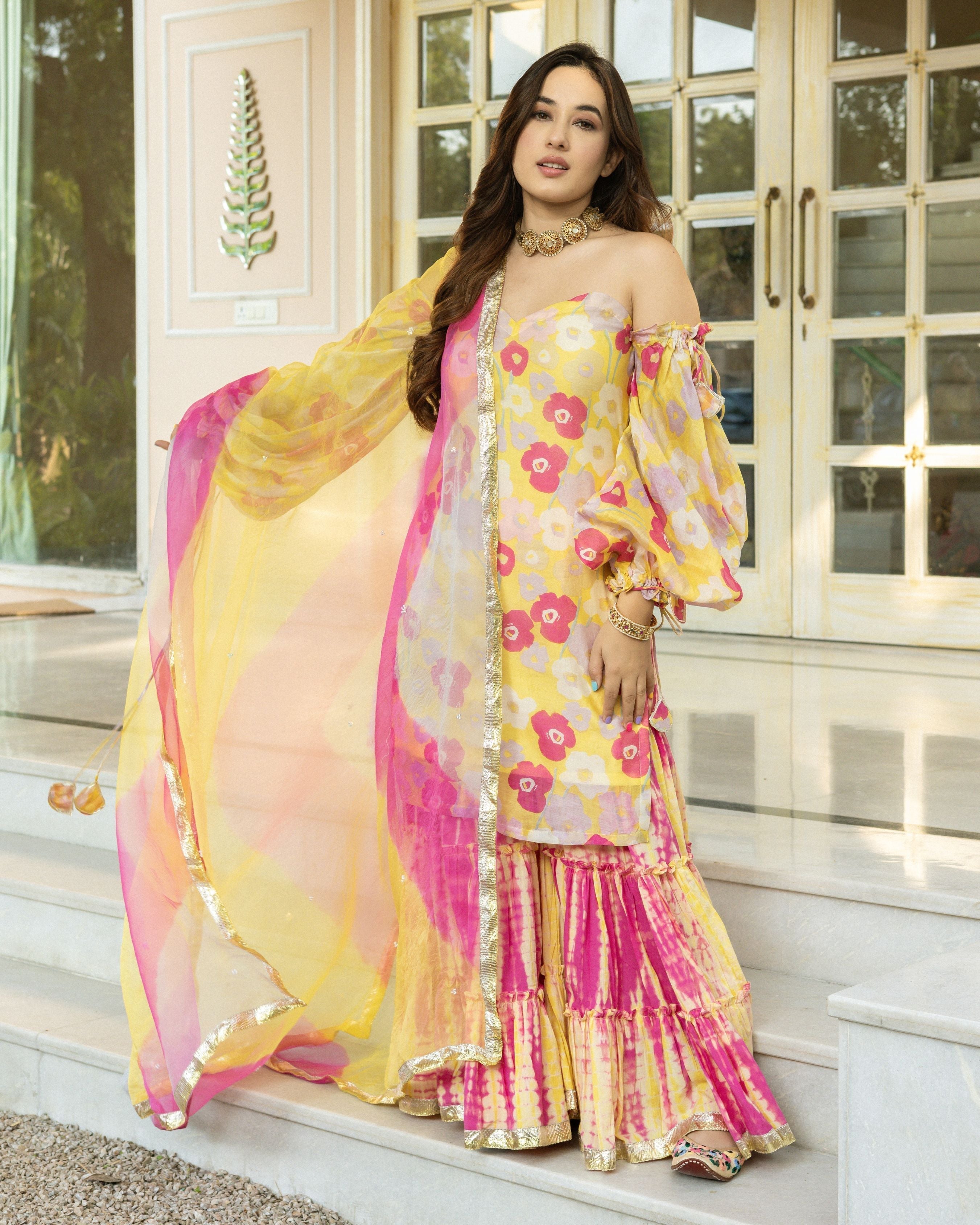 Shabbo Chanderi Sharara Set