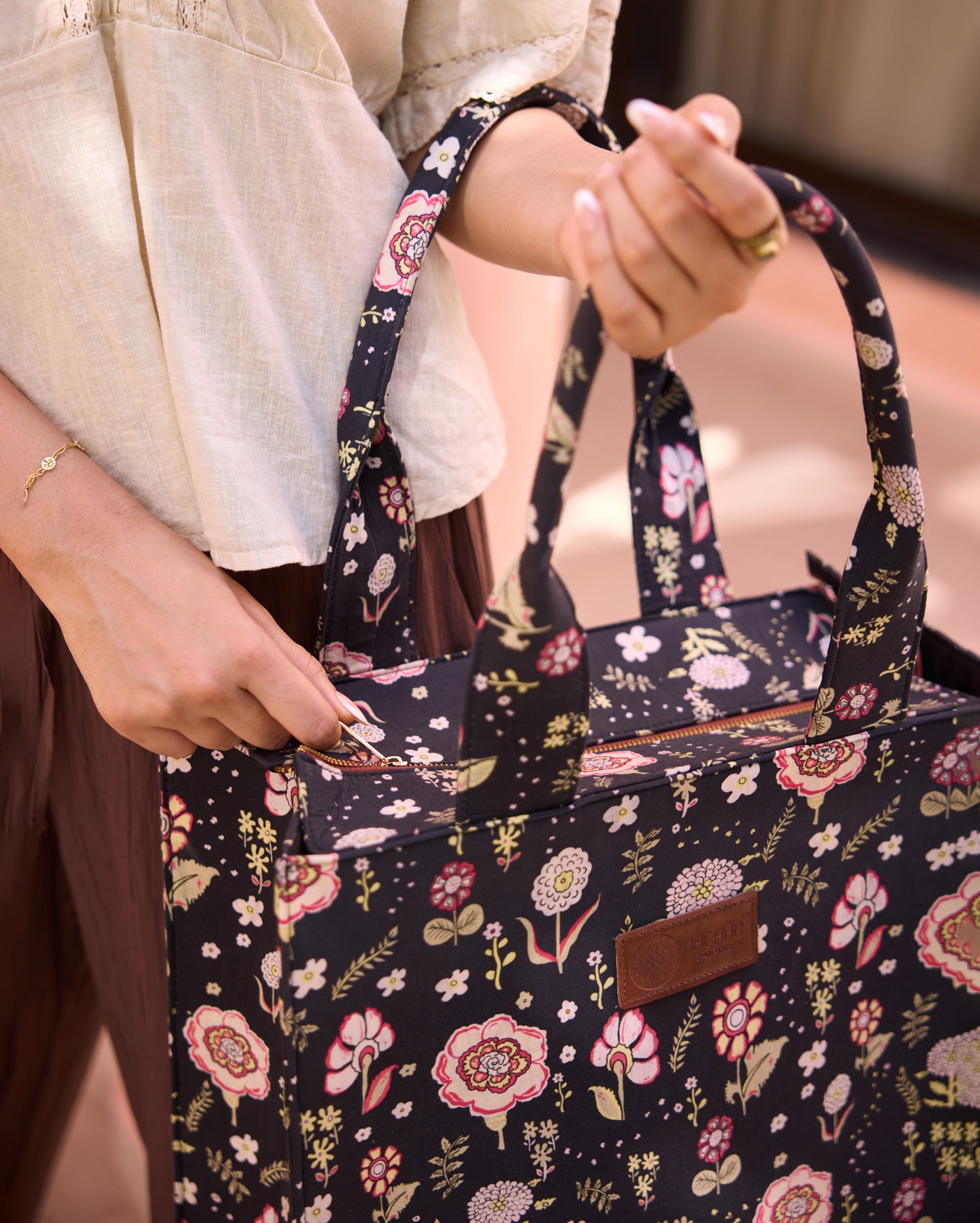 Botanical Black Tote Bag