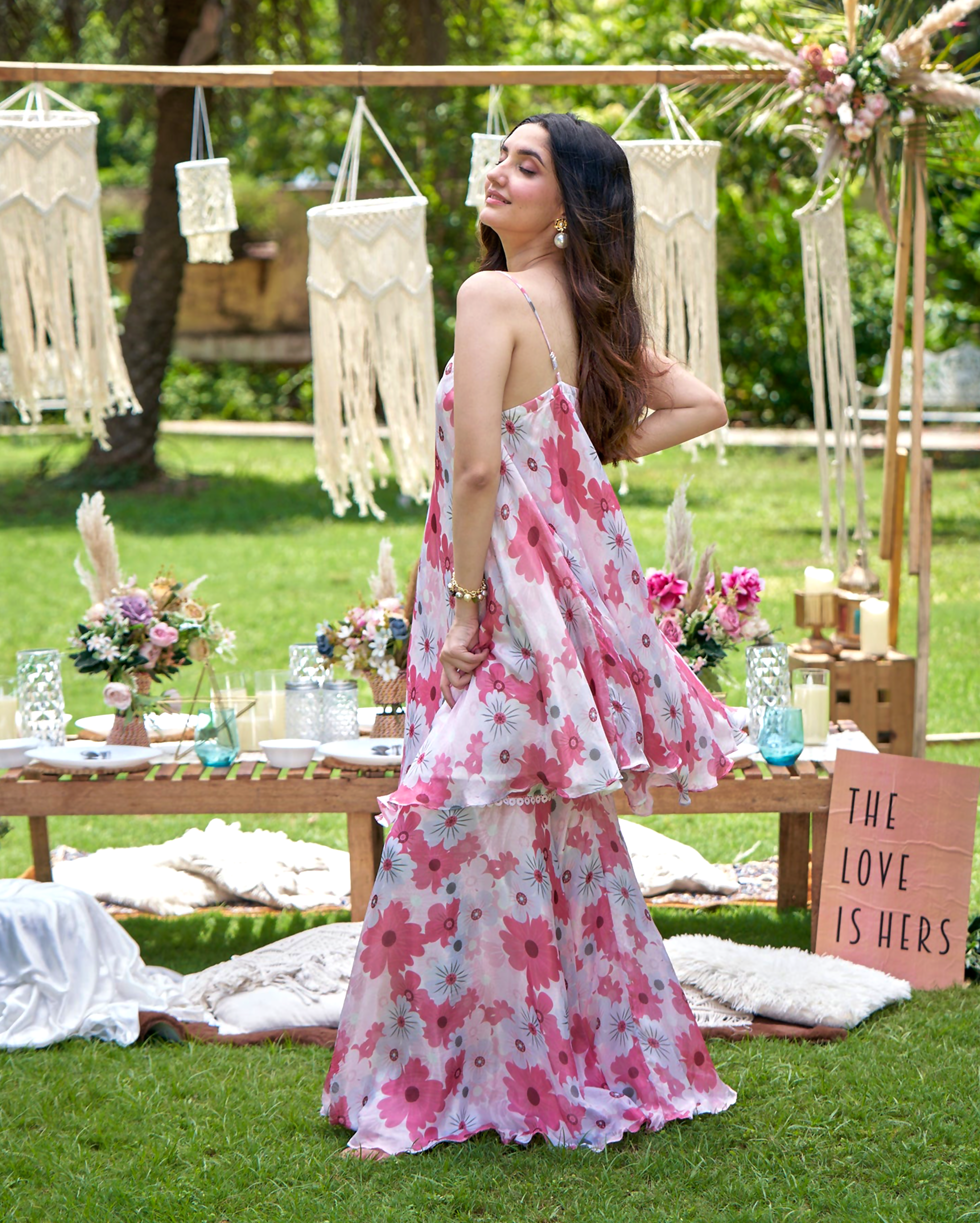 Nitara Rust Printed Silk Coord Set