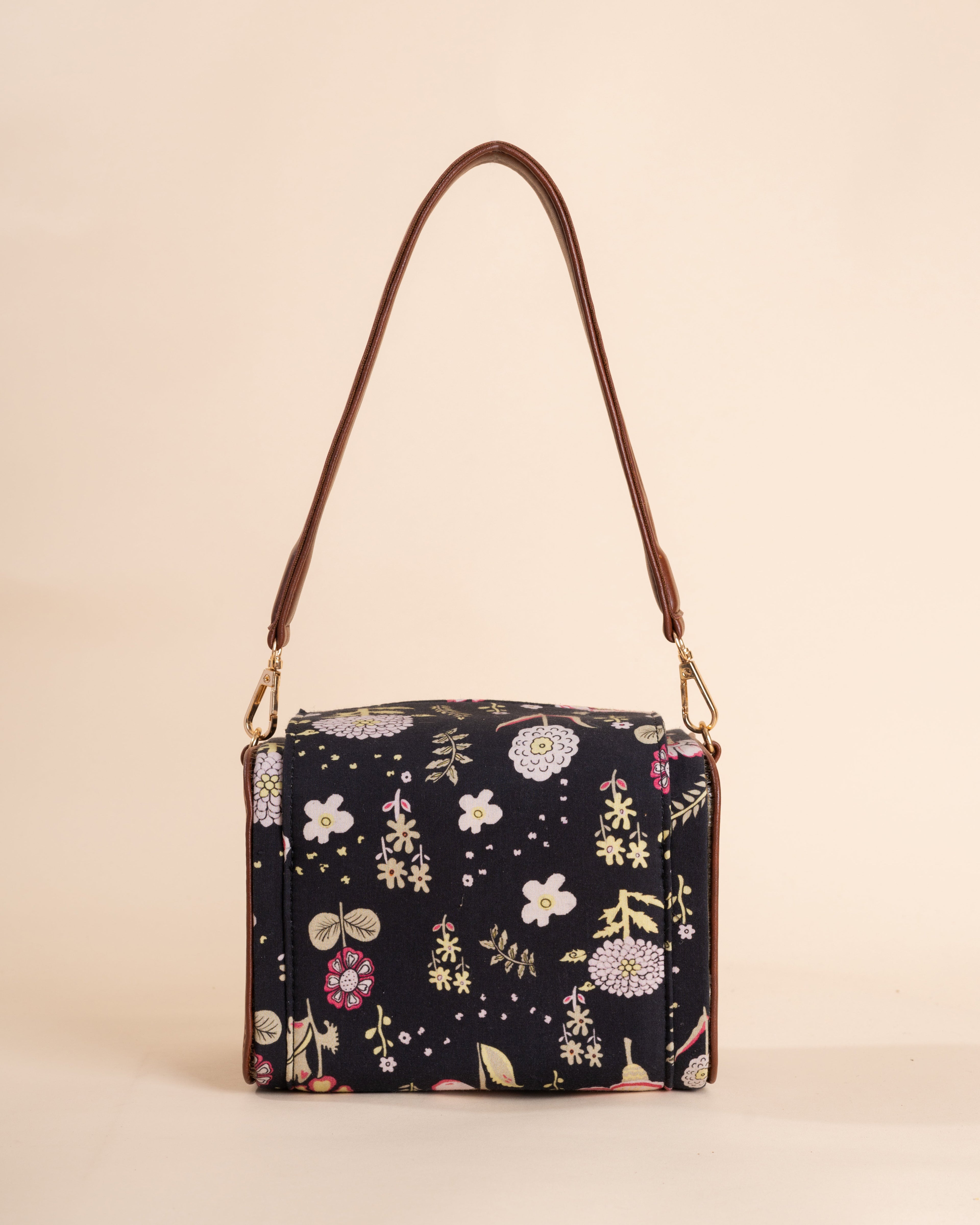Aster Black Satchel Bag
