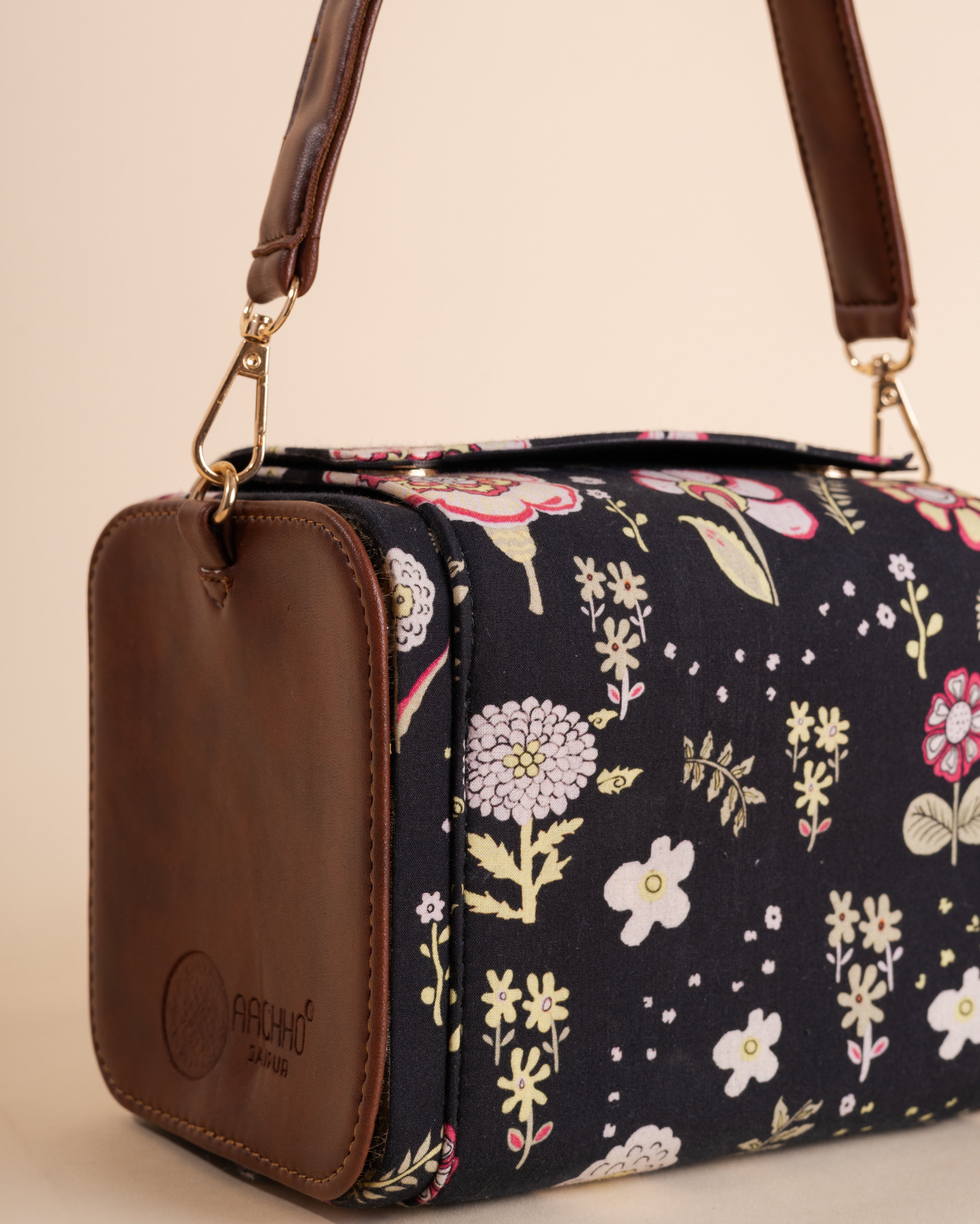 Aster Black Satchel Bag